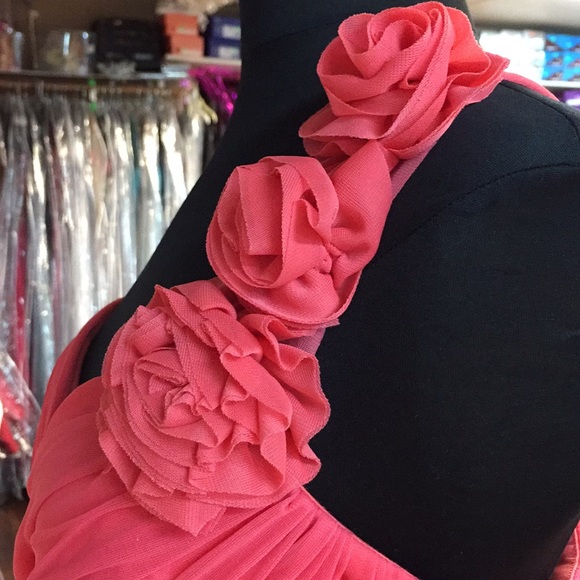 Coral Floral Formal Dress - Picture 5 of 5